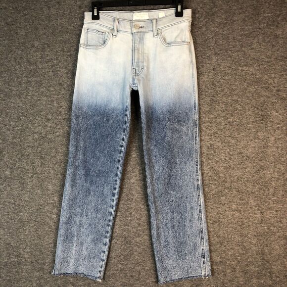 Lucky Brand Jeans 28X26 Womens Mid Rise Athletic Straight Crop Fade Raw Hem - Picture 1 of 11